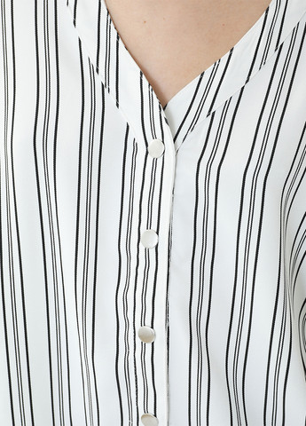 Черно-белая кэжуал рубашка в полоску Pimkie
