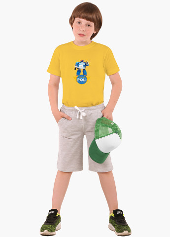 Желтая демисезонная футболка детская робокар поли (robocar poli)(9224-1620) MobiPrint