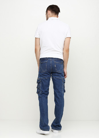 Синие демисезонные прямые джинсы Le Gutti