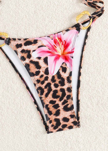 Рожево-коричневий літній купальник суцільний, бікіні SHEIN