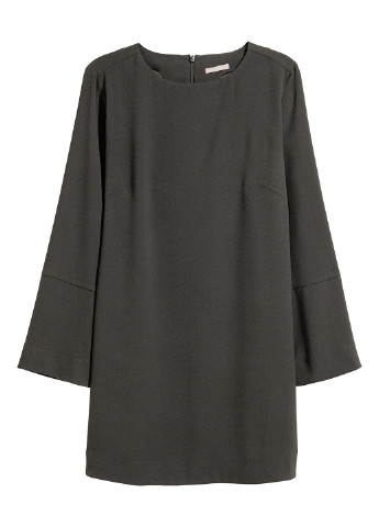 Оливковое (хаки) кэжуал платье а-силуэт H&M однотонное