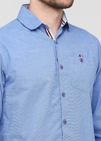 Светло-синяя кэжуал рубашка меланж Kangol