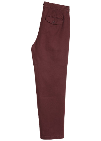 Бордовые кэжуал демисезонные со средней талией брюки H&M