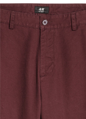 Бордовые кэжуал демисезонные со средней талией брюки H&M