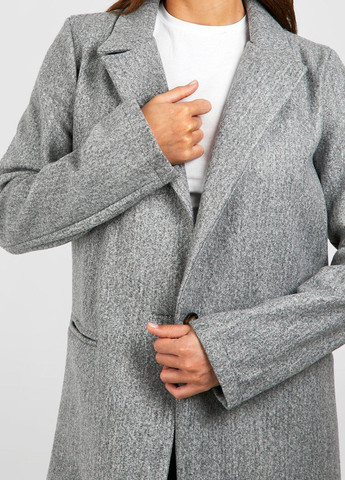 Серое демисезонное Пальто однобортное Boohoo