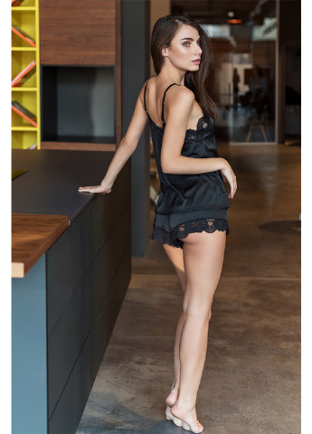 Черная всесезон пижама (майка, шорты) майка + шорты Forly