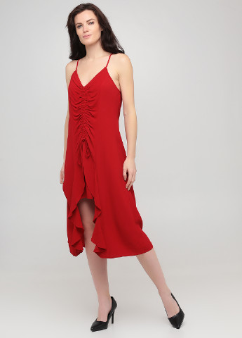 Темно-красное кэжуал платье NA-KD однотонное