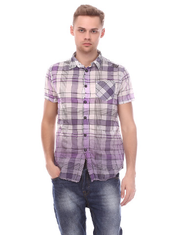 Фиолетовая кэжуал рубашка в клетку Energie с коротким рукавом