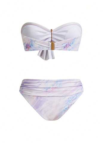 Комбінований демісезонний купальник (ліф, трусики, спідниця) бандо, роздільний SHEIN