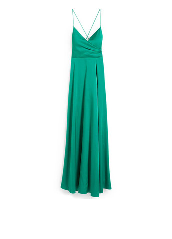 Изумрудное кэжуал платье клеш C&A однотонное