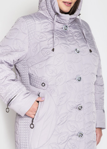Светло-фиолетовая зимняя удлиненная куртка глазки Welltre