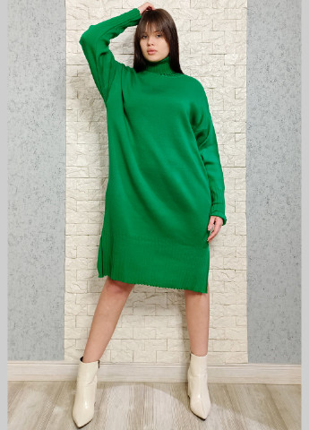 Зеленое кэжуал платье-свитер платье-свитер di classe однотонное