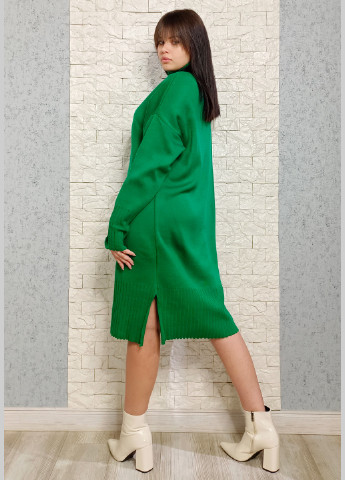 Зеленое кэжуал платье-свитер платье-свитер di classe однотонное