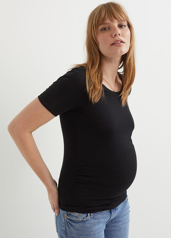 Чорна літня футболка для вагітних H&M