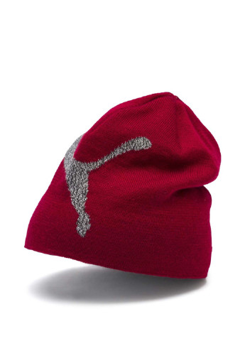 Шапка Puma бини логотип красная спортивная акрил