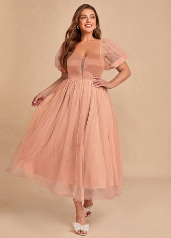 Персикова святковий сукня кльош SHEIN однотонна