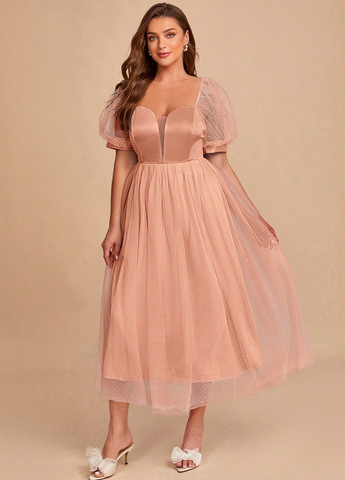 Персикова святковий сукня кльош SHEIN однотонна