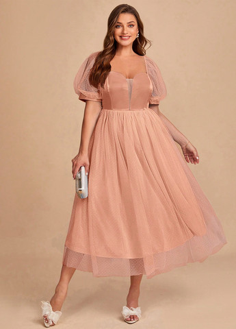 Персикова святковий сукня кльош SHEIN однотонна