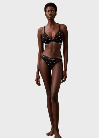 Чёрный триэнджел бюстгальтер Calvin Klein без косточек хлопок