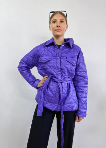 Фіолетова демісезонна куртка з сумкою Hand Made