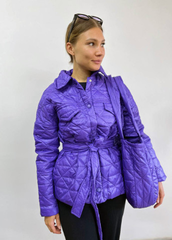 Фиолетовая демисезонная куртка с сумкой Hand Made