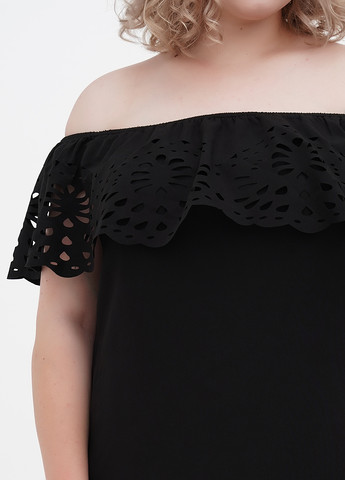 Чорна кежуал сукня з відкритими плечима No Brand однотонна