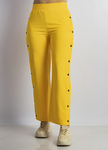 Желтые спортивные, кэжуал демисезонные прямые брюки Time of Style