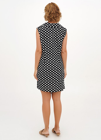 Черное кэжуал платье а-силуэт Vicolo в горошек