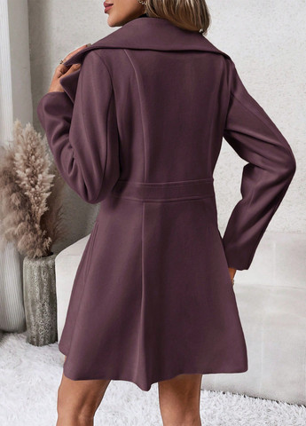 Сливове демісезонне Пальто двобортне SHEIN