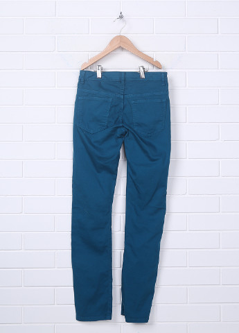 Синие кэжуал демисезонные брюки со средней талией Vinrose