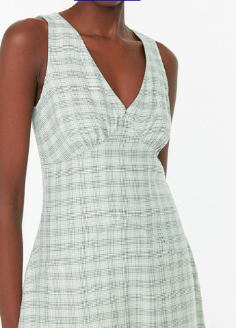 Зелена повсякденний сукня AMORI в клітинку