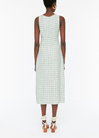 Зелена повсякденний сукня AMORI в клітинку