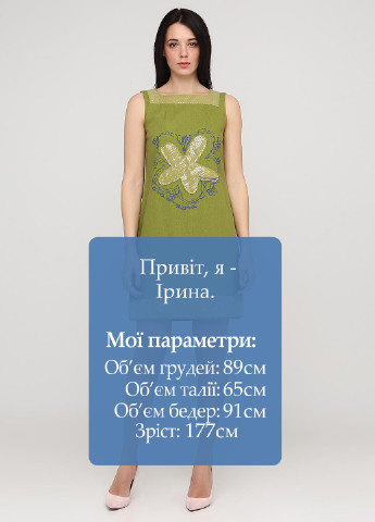 Оливкова кежуал сукня Ruta-S однотонна