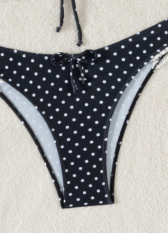 Черно-белый летний купальник (лиф, трусики) бикини, раздельный SHEIN