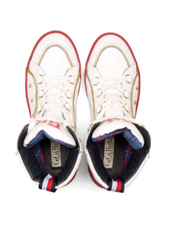 Кожанные кроссовки-хайтопы Tommy Hilfiger белые демисезоны (223340207)