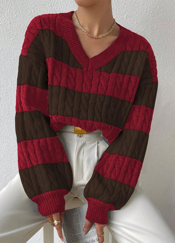 Красный демисезонный пуловер пуловер SHEIN