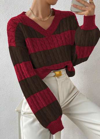 Красный демисезонный пуловер пуловер SHEIN