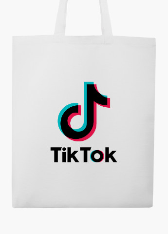 Еко сумка шоппер біла ТікТок (TikTok) (9227-1389-WT-2) екосумка шопер 41*35 см MobiPrint (219111086)