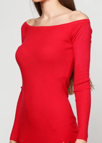 Красное кэжуал платье M.B.21 однотонное