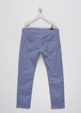 Голубые кэжуал демисезонные прямые брюки Massimo Dutti