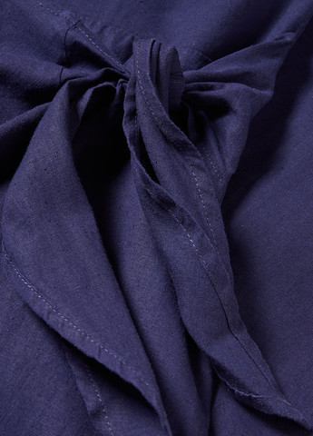 Темно-синя кежуал, коктейльна сукня на запах C&A однотонна