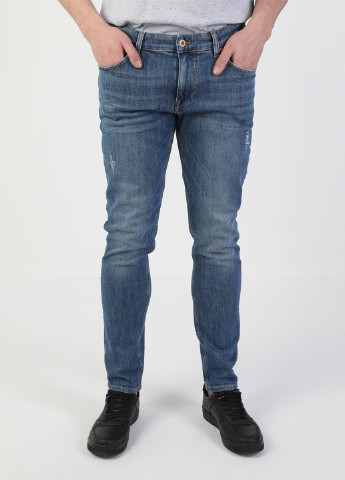 Светло-синие демисезонные слим джинсы 041 DANNY Colin's