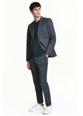 Грифельно-серые классические демисезонные прямые брюки H&M