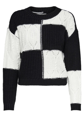 Черно-белый демисезонный свитер джемпер Only