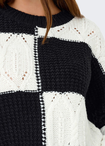 Черно-белый демисезонный свитер джемпер Only