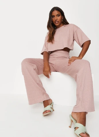 Пудровий літній комплект (топ, брюки) Missguided