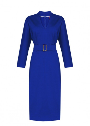 Синее деловое платье футляр LKcostume однотонное