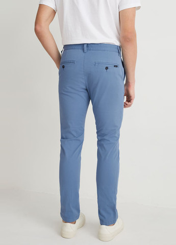 Темно-голубые кэжуал демисезонные зауженные брюки C&A