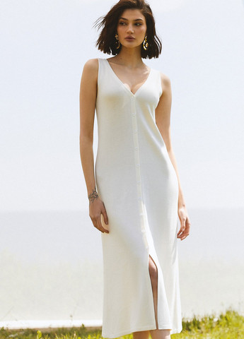 Молочное кэжуал платье Gepur однотонное