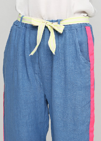 Темно-голубые кэжуал демисезонные прямые брюки Made in Italy